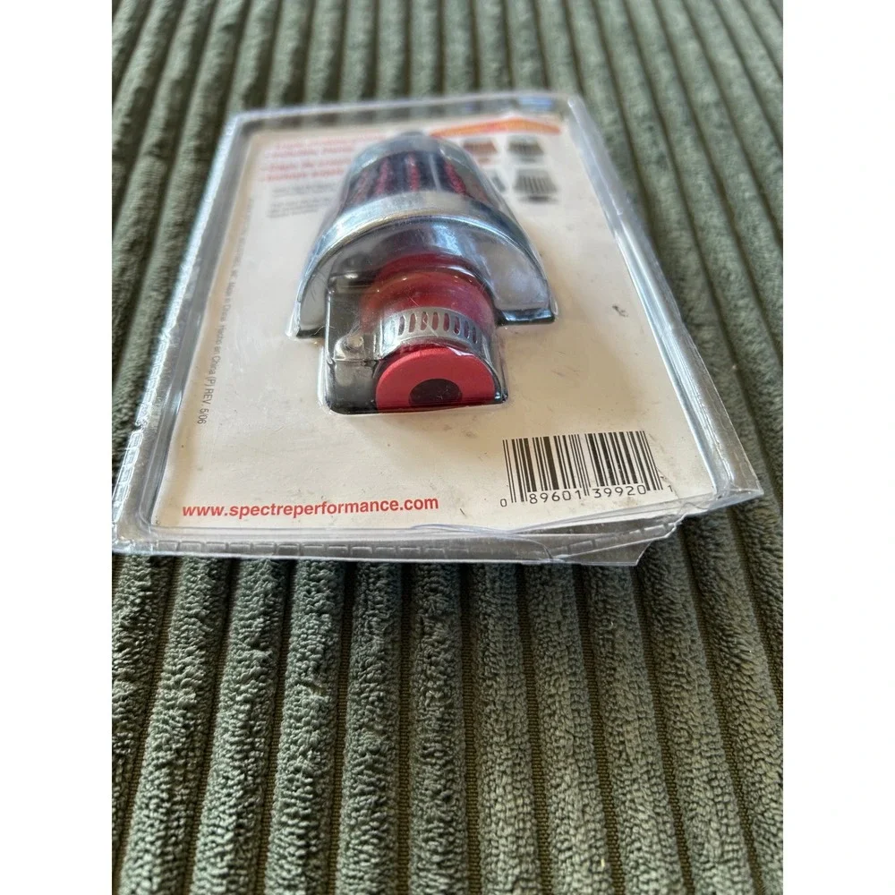 Spectre 3992 Red Universal Breather Filter Fits 3/8 to 1/2 Inch Tubes With Clamp